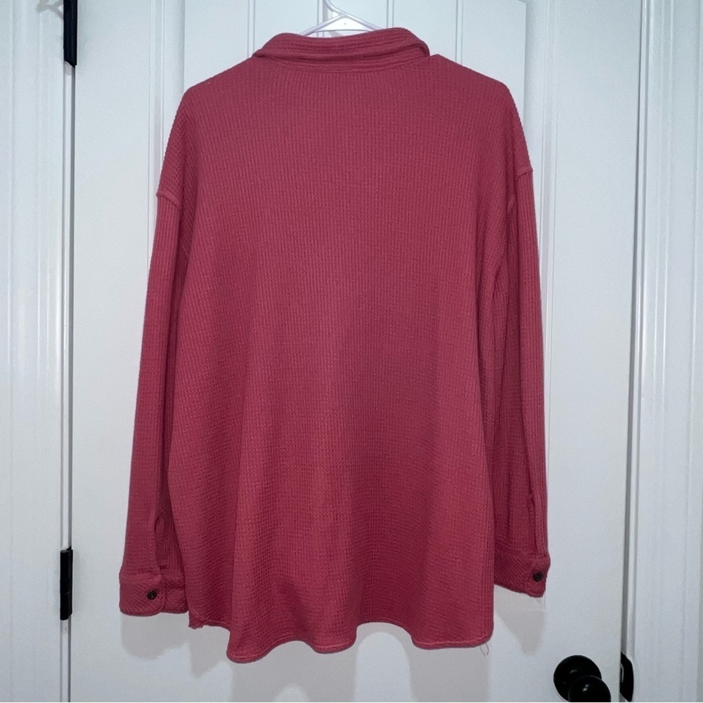 Beachlunchlounge Women’s Pink Waffle Knit Sweater Size L - Picture 4 of 4